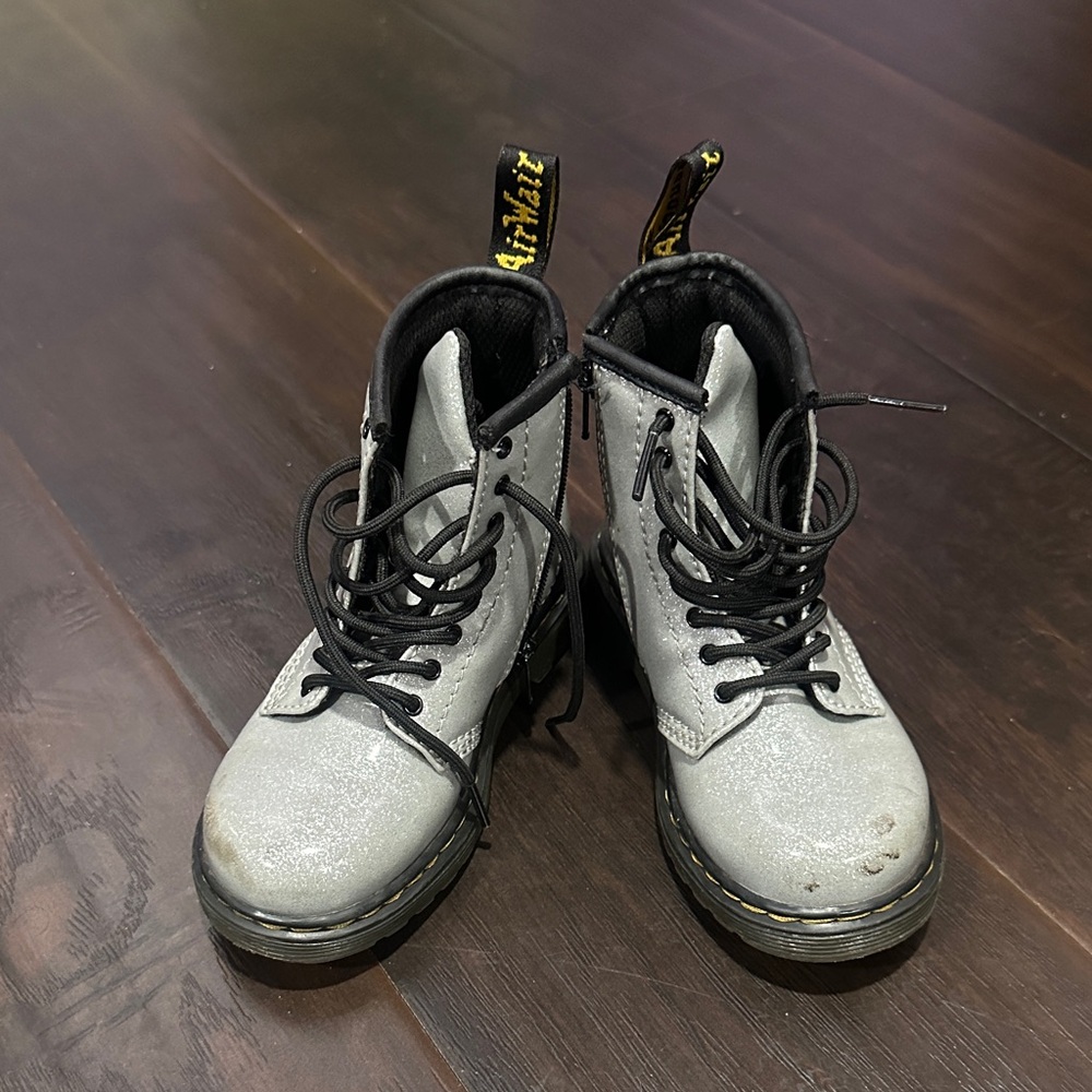 Dr. Martens Metallic Silver Boots